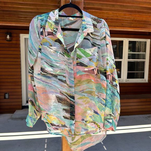 H&M Tops - H&M colorful sheer blouse